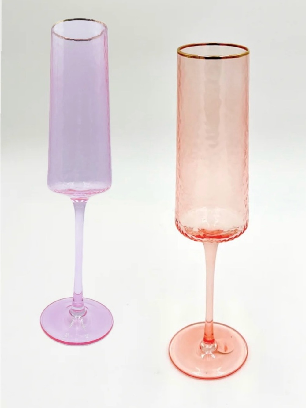 Set of 2 Atelier Modern Colored Glass Champagne Flutes